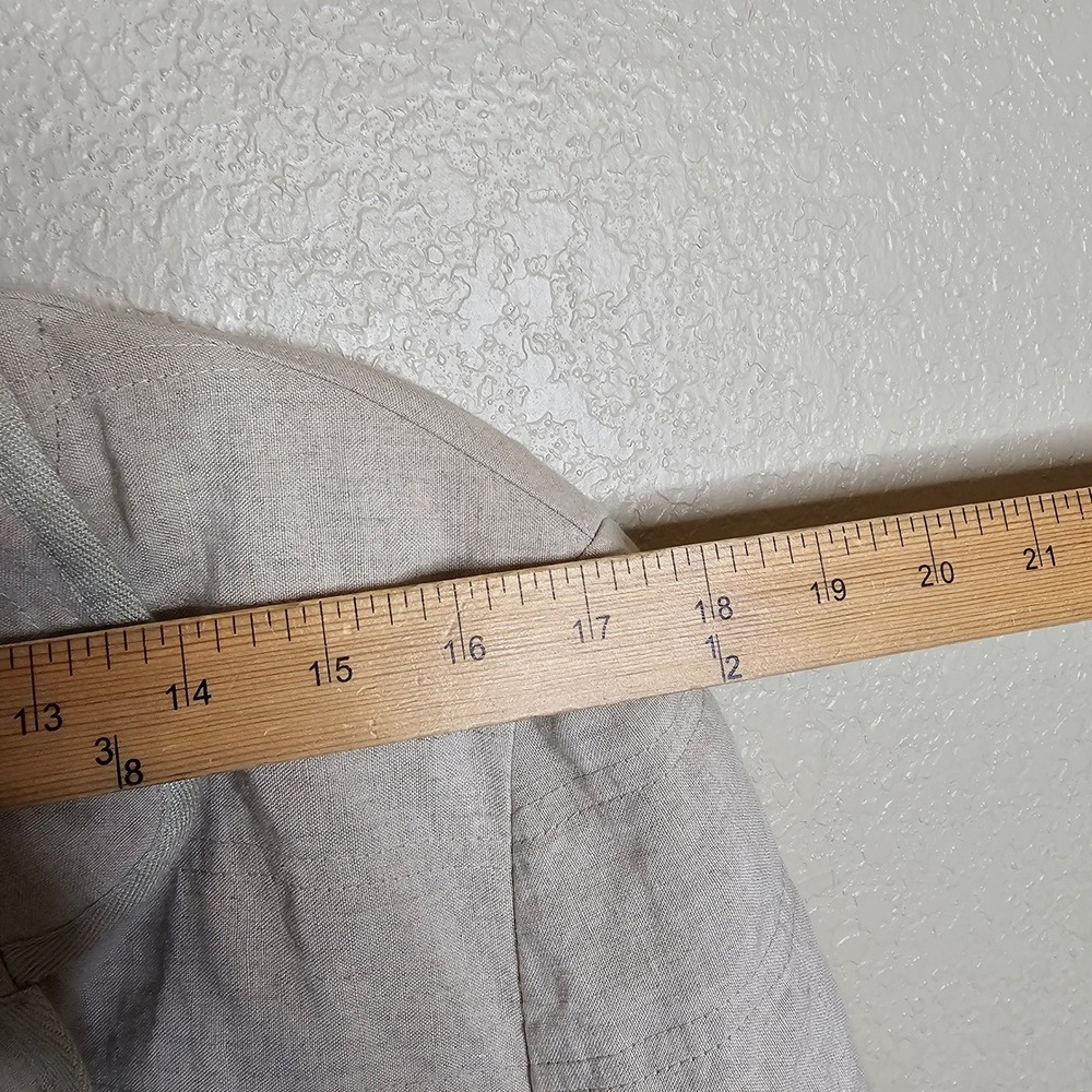Rene Lezard Tan 100% Linen Quilted Blazer‎ Jacket Made in Germany Size 44 - Picture 10 of 13